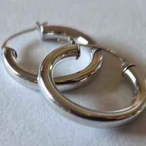 14k White Gold Hoop Earrings ~Pure Gold, Not Plated~